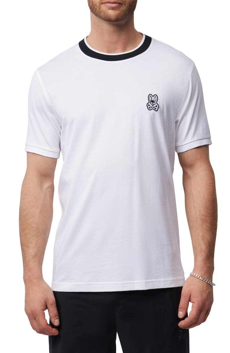 Psycho Bunny Serge Embroidered Ringer T-Shirt, Main, color, 