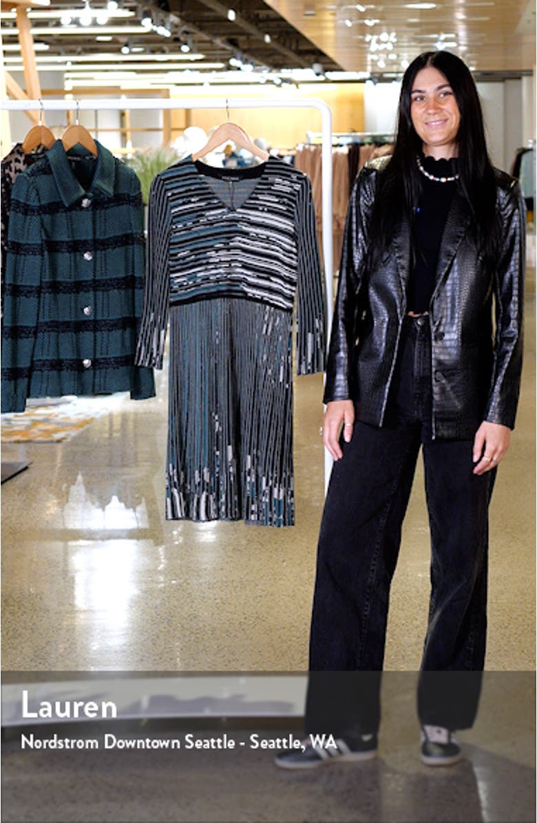 Stripe Jacquard Sweater Dress, sales video thumbnail