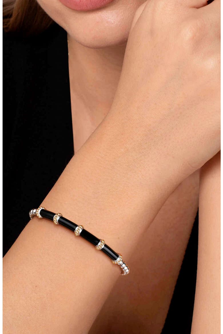 Bujukan Bar Cuff Bracelet, Alternate, color, SILVER/ 14K YELLOW GOLD