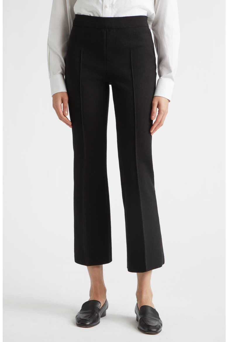 Geo Kick Flare Cropped Pants, Main, color, BLACK