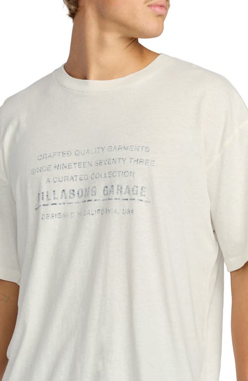 Billabong The Label Garage Cotton & Hemp Graphic T-shirt In White