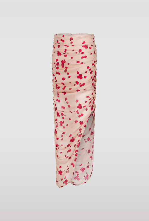 Saemdi Rose Chiffon Skirt In Nude Rose