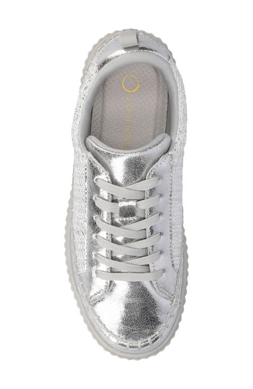 Journee Collection Women's Pazey Platform Lace-up Casual Sneakers In Silver
