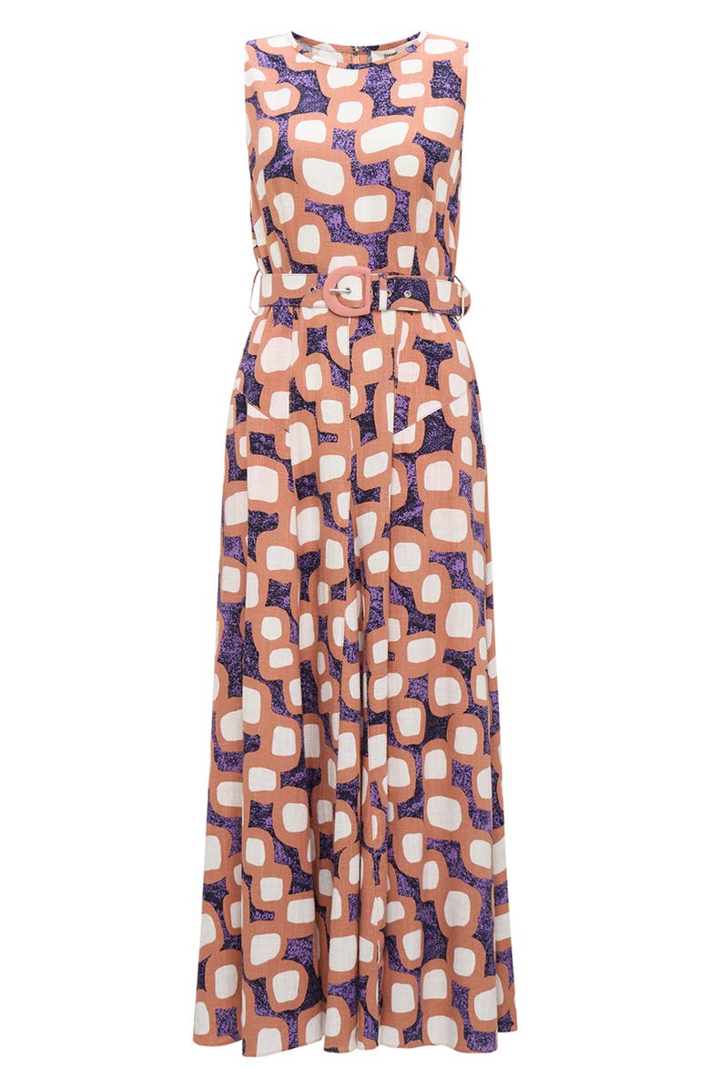 Diane von Furstenberg Elliott Abstract Print Sleeveless Midi Dress, Alternate, color, Deco Geo Med