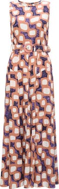 Diane von Furstenberg Elliott Abstract Print Sleeveless Midi Dress