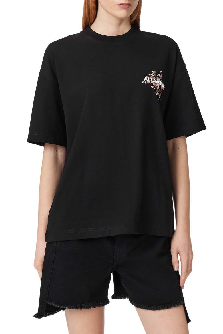 Valen Etta Graphic T-Shirt, Main, color, BLACK