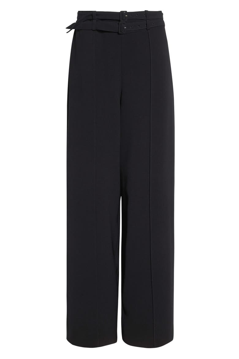 Maelor Pintuck Double Belt Pants, Alternate, color, BLACK