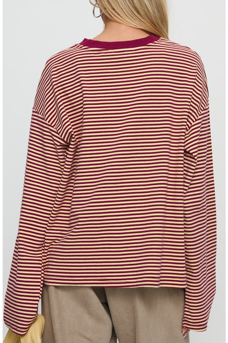 Settle Down Stripe Oversize T-Shirt, Alternate, color, BURGUNDY