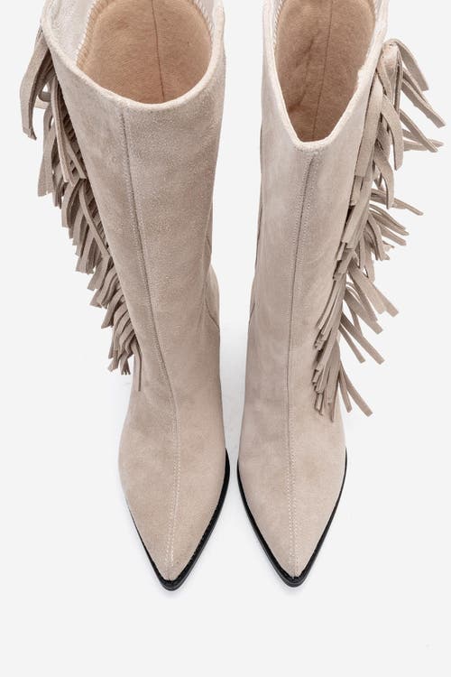 Forever & Always Shoes Orlo Leather Fringed Western Boot In Brown