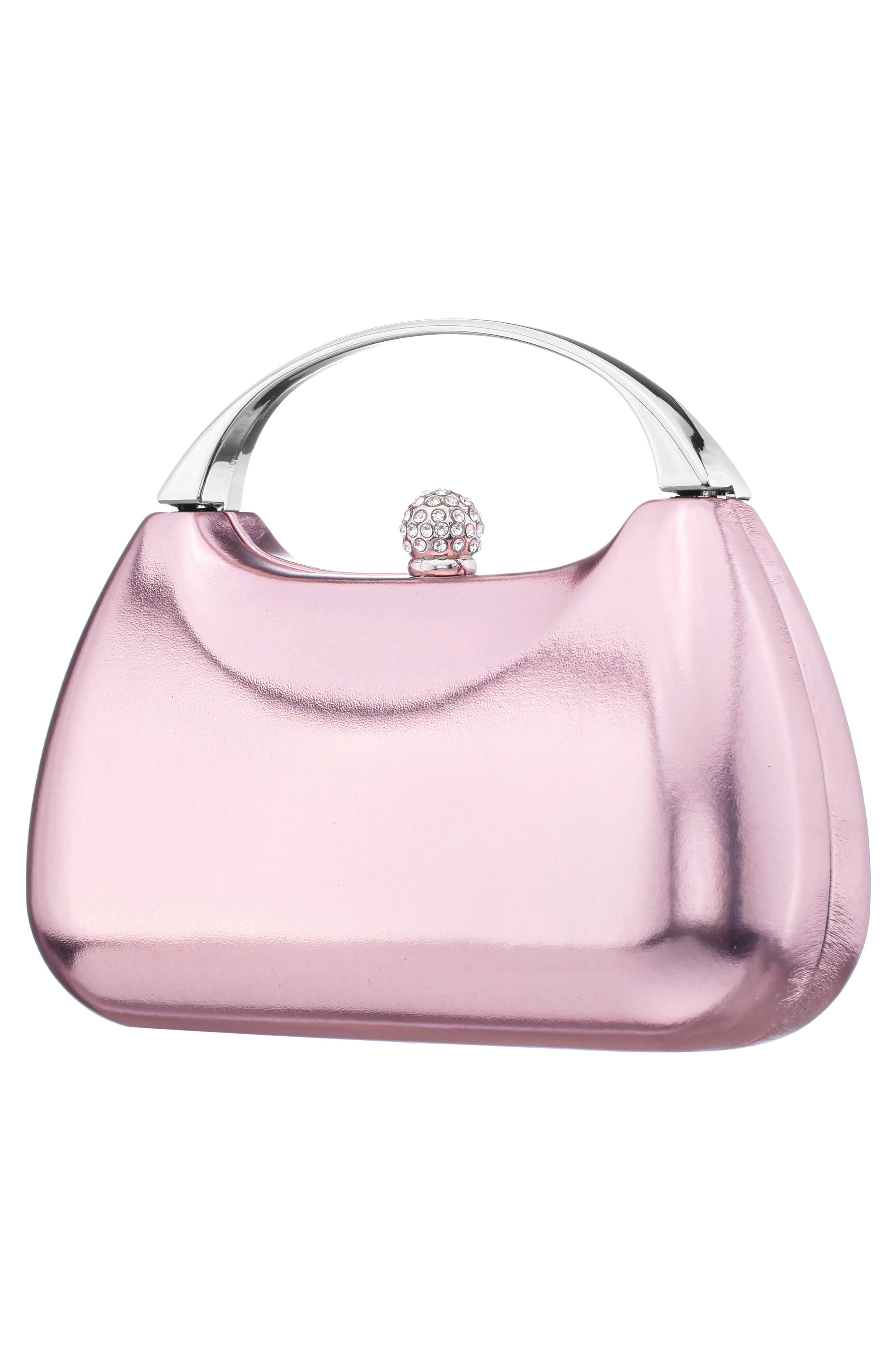 Minaudière Top Handle Bag, Alternate, color, ICY PINK