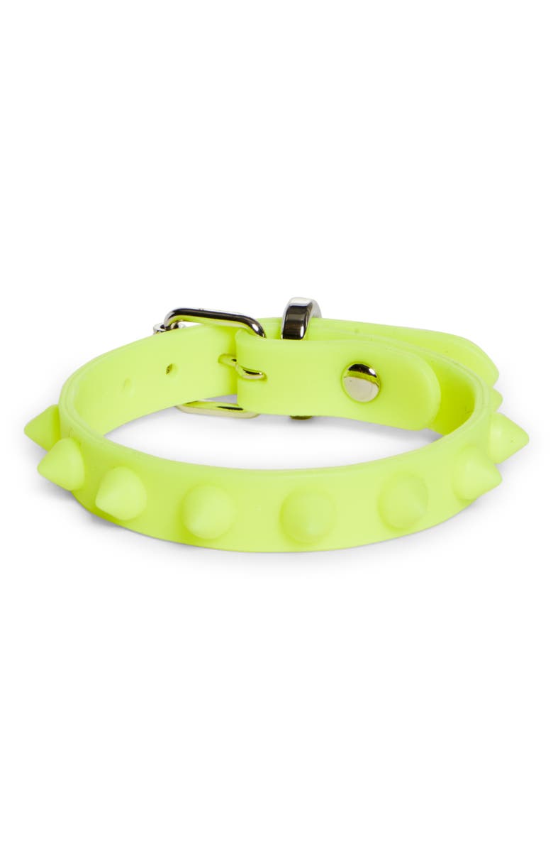 Christian Louboutin Loubilink Rubber Spike Bracelet, Main, color, Fluo Yellow