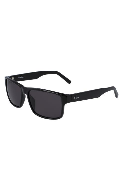 Ferragamo 58mm Rectangle Sunglasses In Black