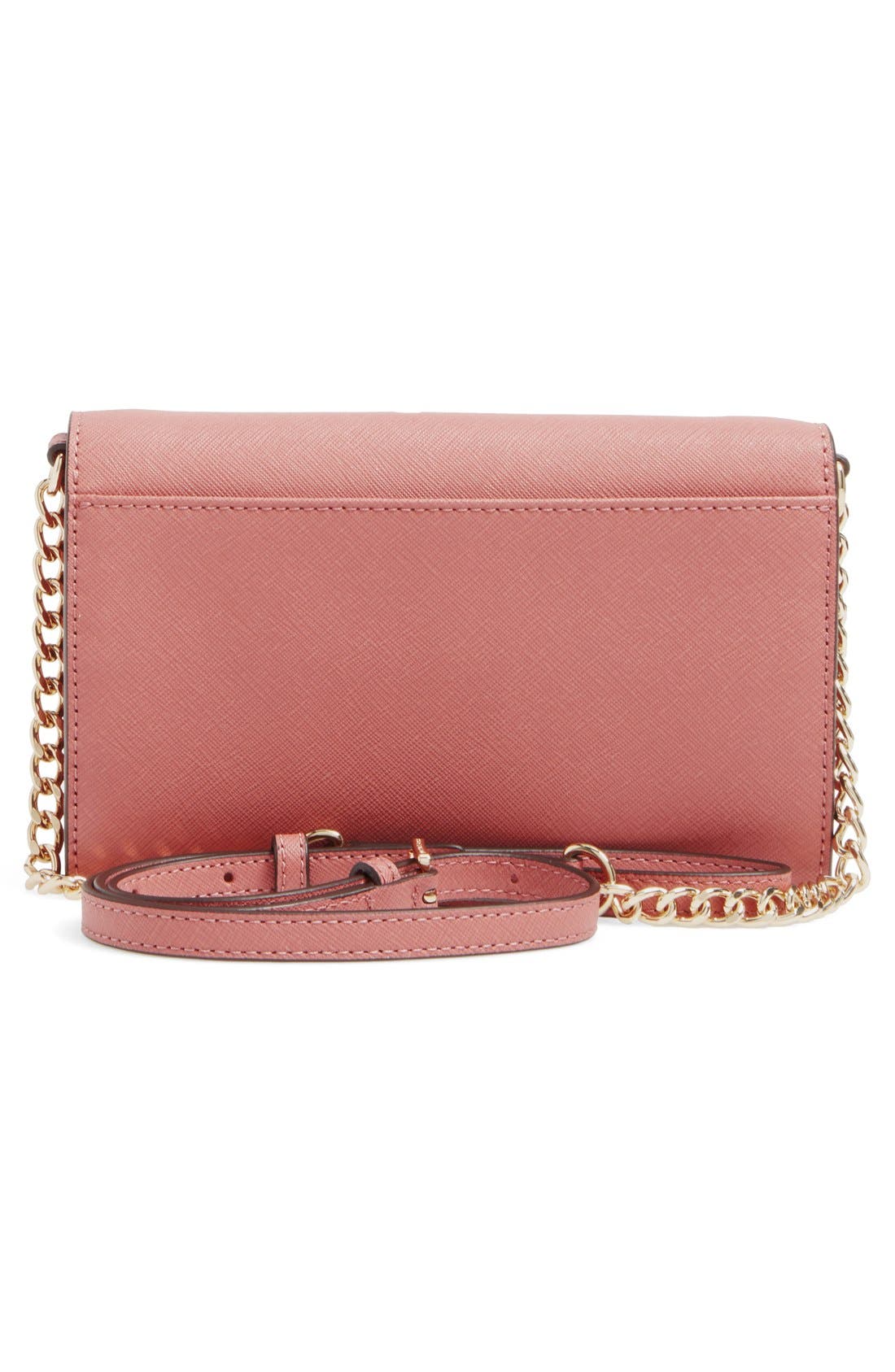'Jet Set - Large Phone' Saffiano Leather Crossbody Bag, Alternate, color, ANTIQUE ROSE/ GOLD