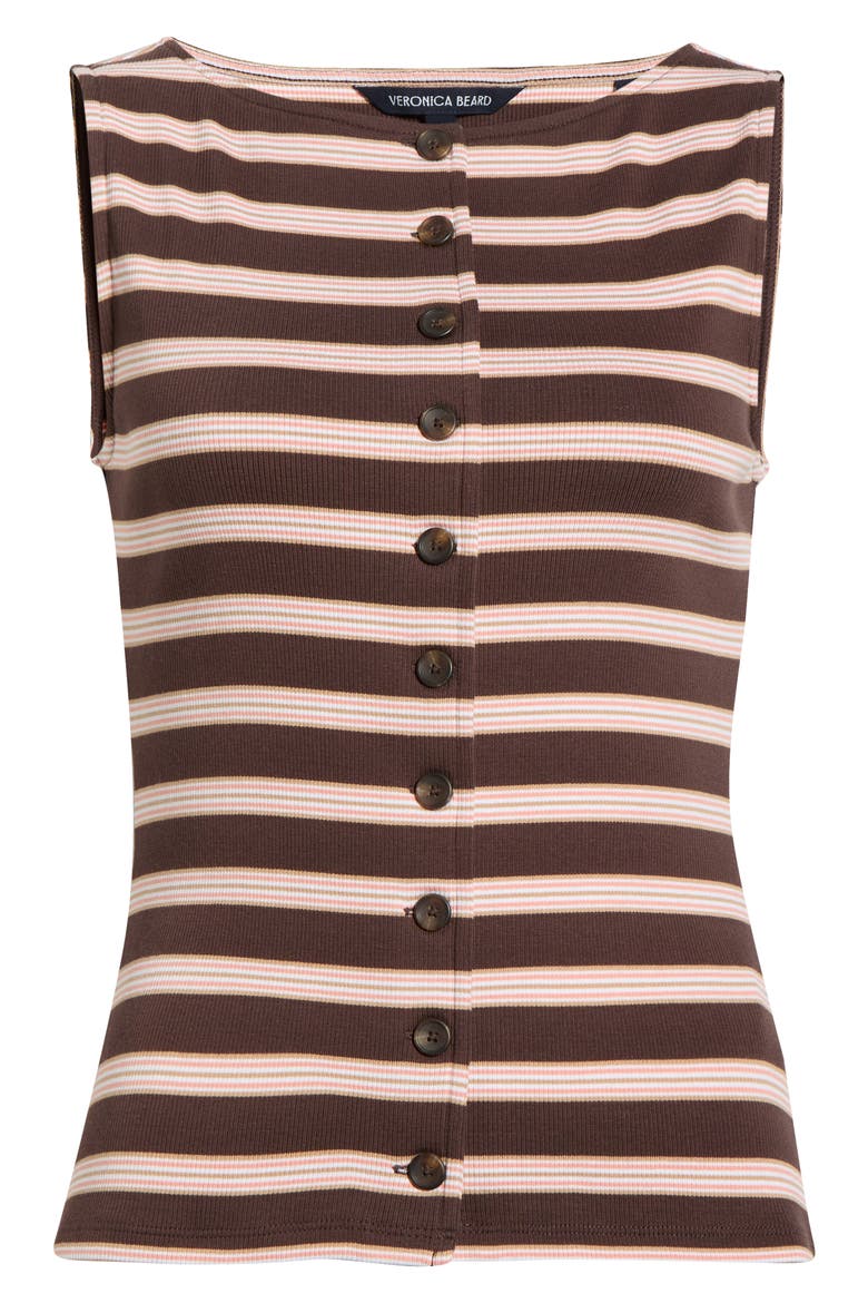 Uma Stripe Vest, Alternate, color, BROWN STRIPE