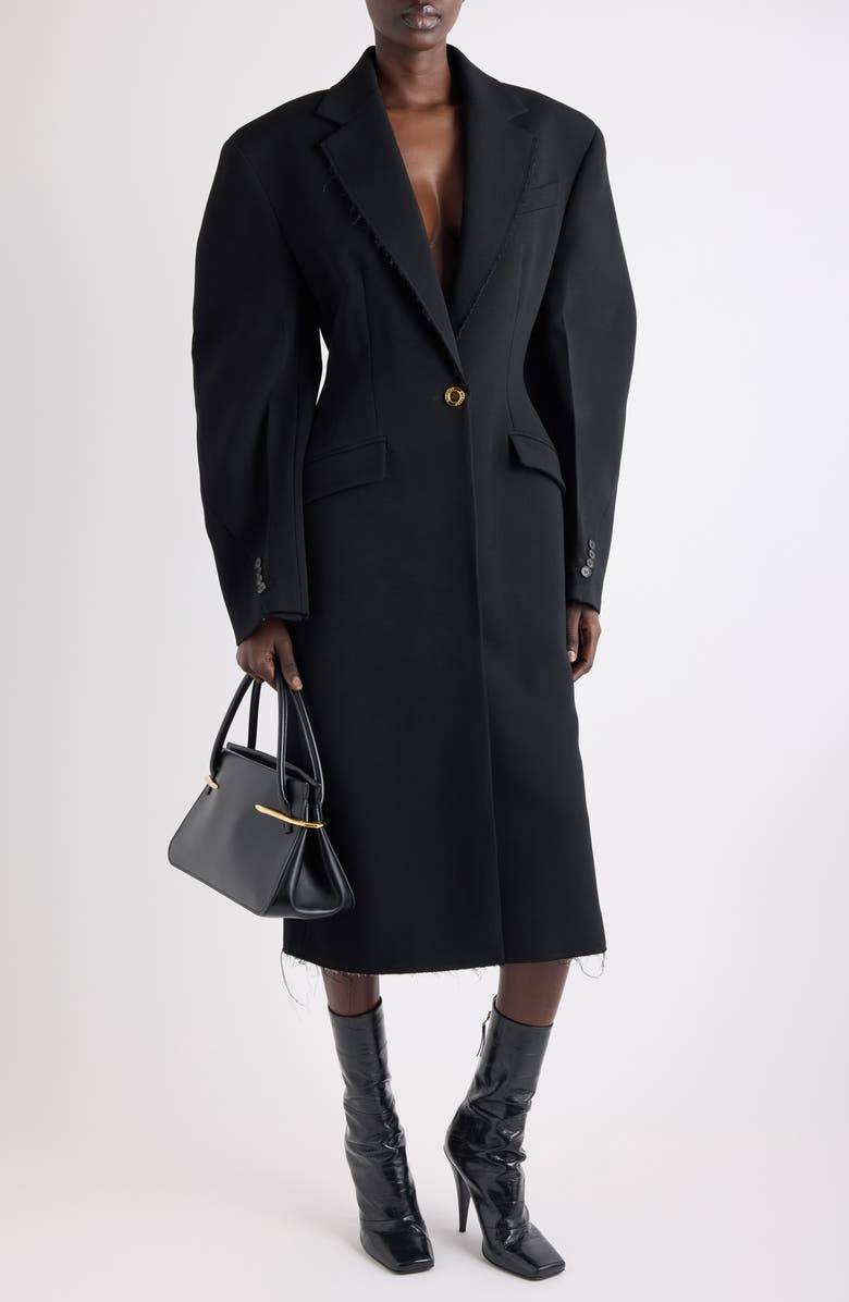 Givenchy Wool Blend Cocoon Coat, Alternate, color, Black