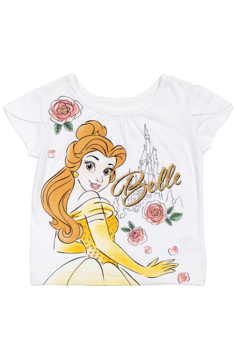 Disney T-Shirt Skirt & Scrunchie Set, Alternate, color, Belle White White