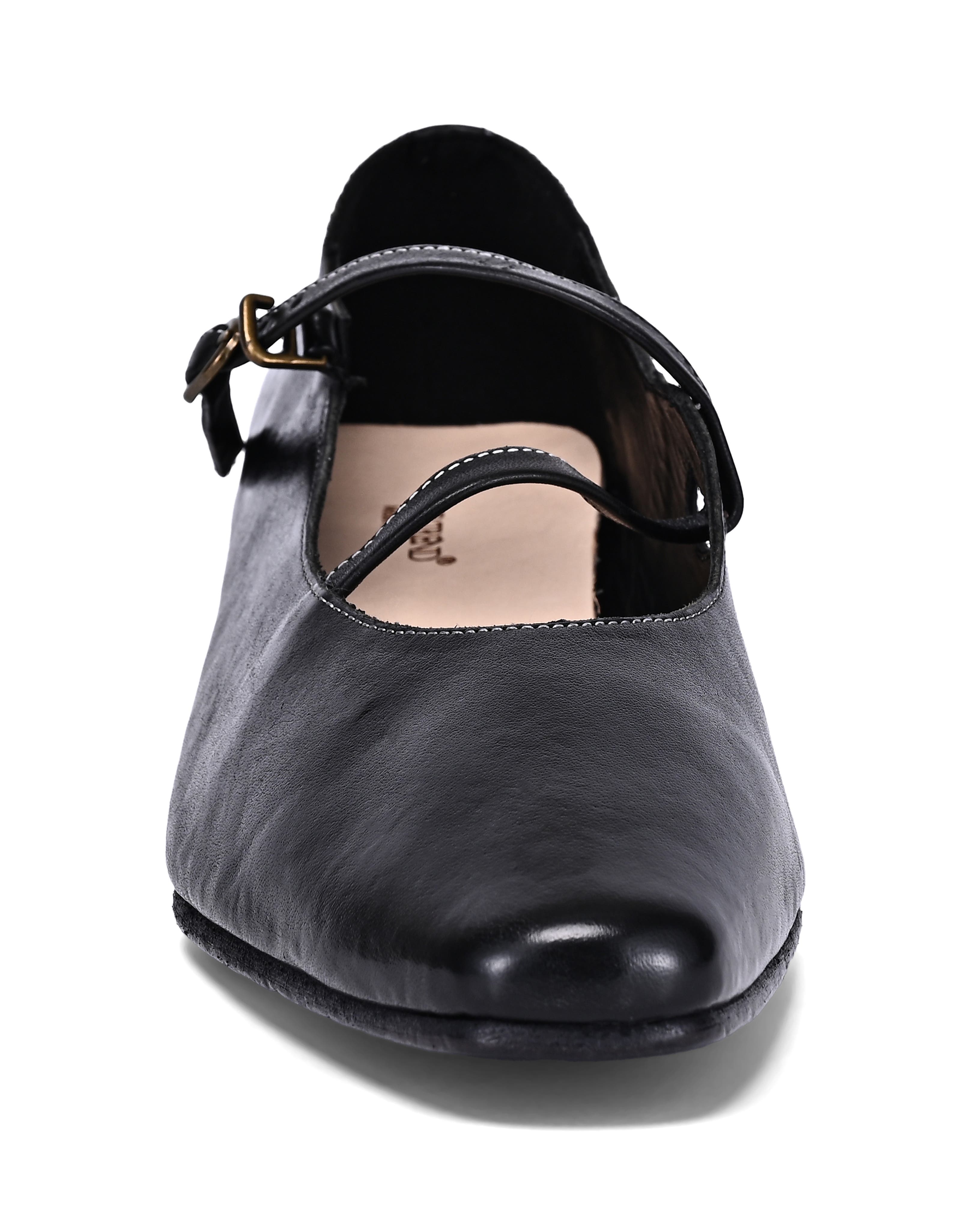 OLD TREND Ribbon Genuine Leather Elegant Strap Mary Jane Heel, Alternate, color, Black