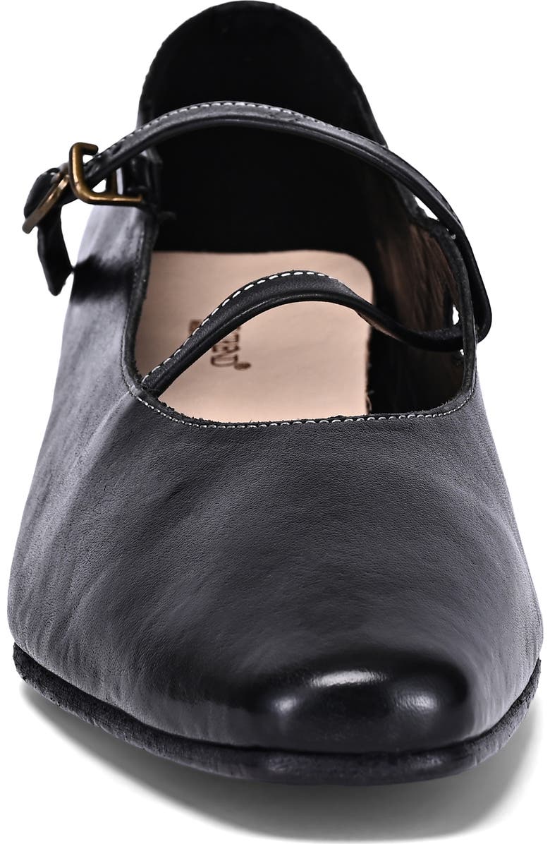 OLD TREND Ribbon Genuine Leather Elegant Strap Mary Jane Heel, Alternate, color, Black