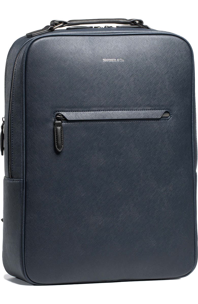 Maverick
Co. Earthen Recycled Leather Backpack, Main, color, Navy