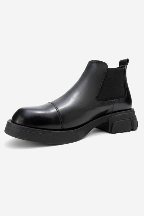 Prologue Shoes Cafune Patent Platform Boot In Black