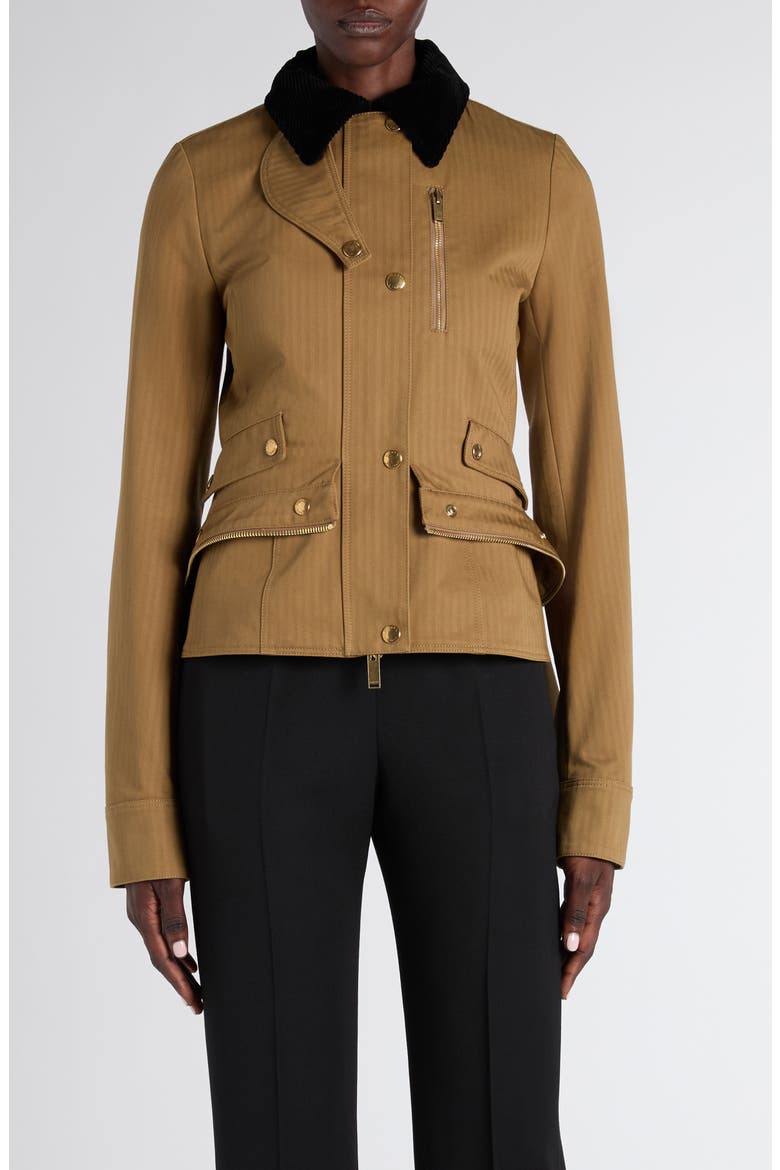 Kickback Cotton Herringbone Jacket, Main, color, LIGHT BROWN