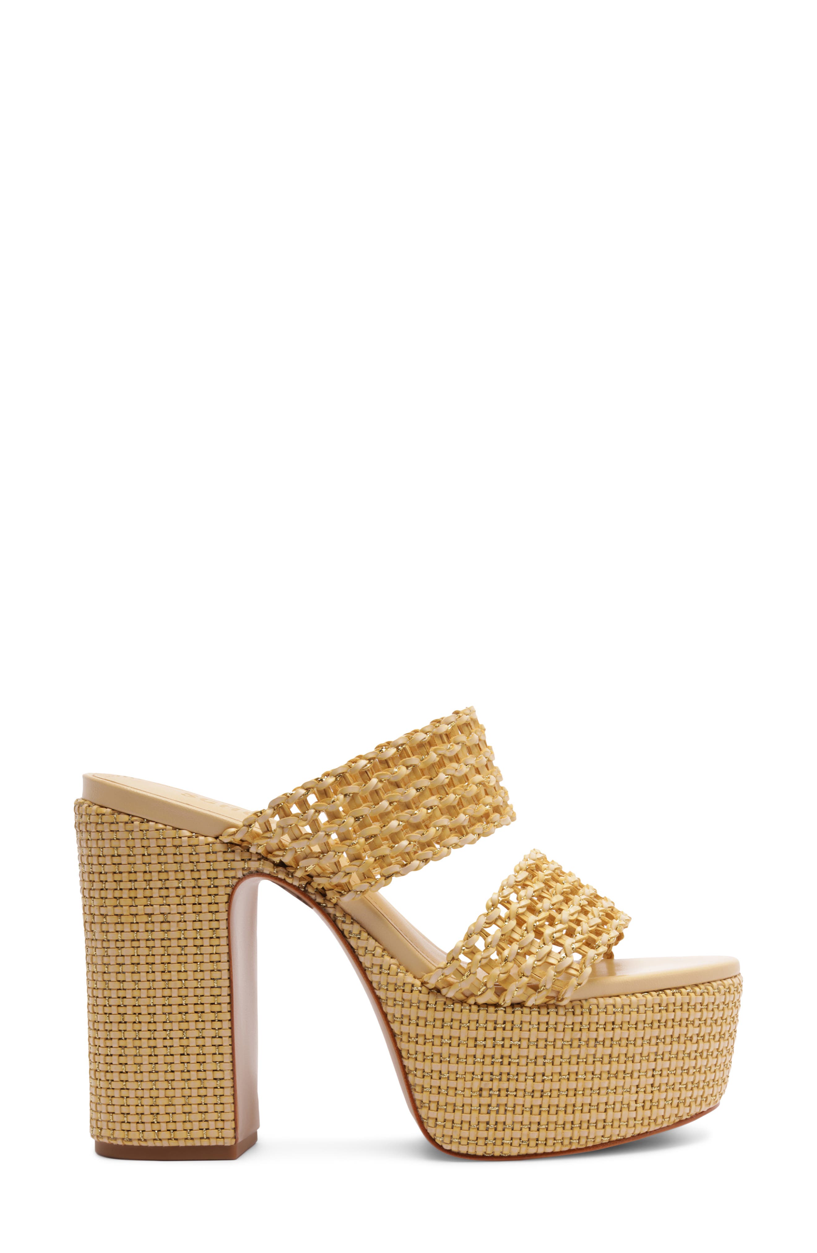 Schutz Aberdeen Platform Sandal, Alternate, color, Beige