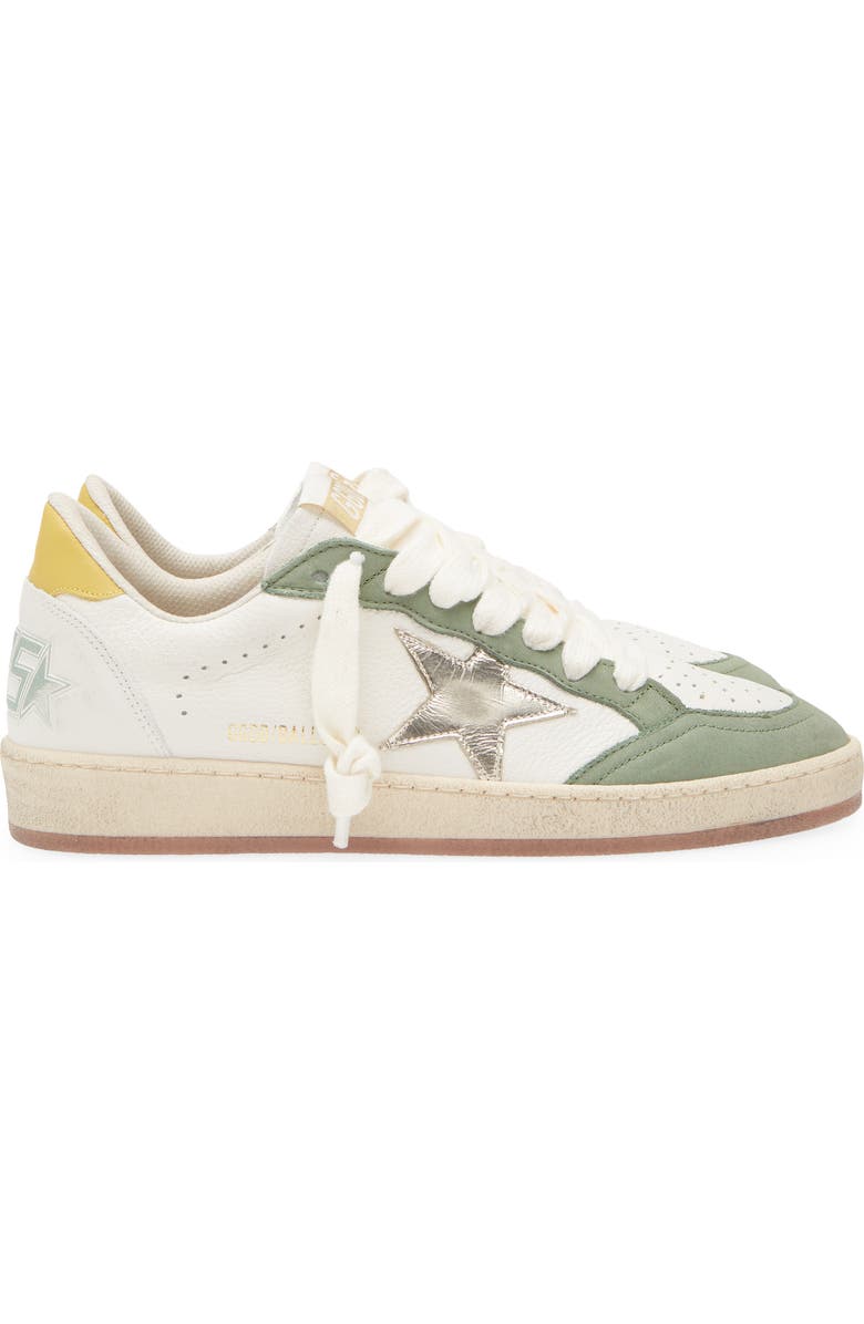 Golden Goose Ball Star Sneaker, Alternate, color, White/Green/ Platinum/ Mustard