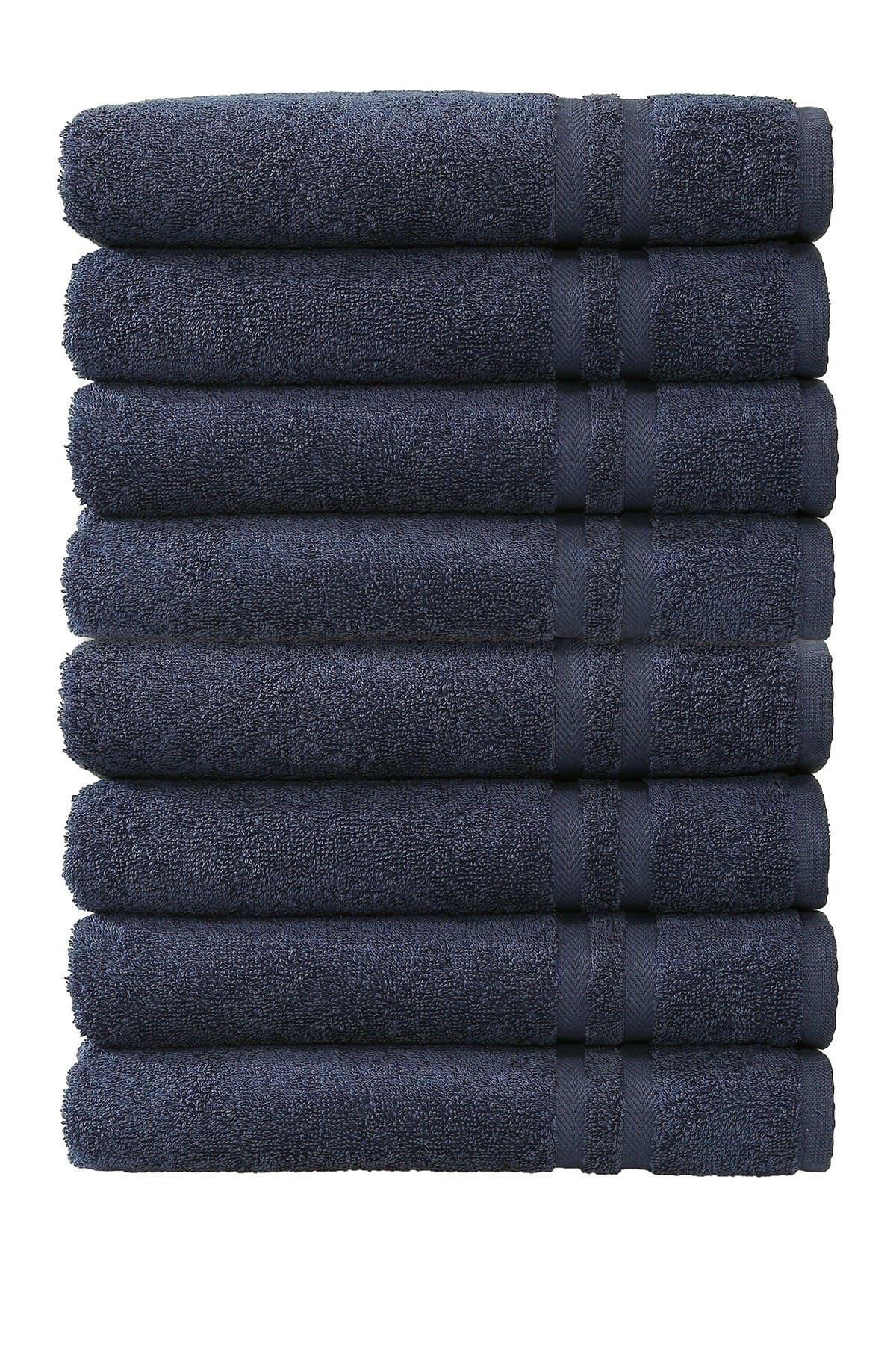 Linum Home Textiles Denzi Hand Towels - Set of 8 - Twilight Blue
