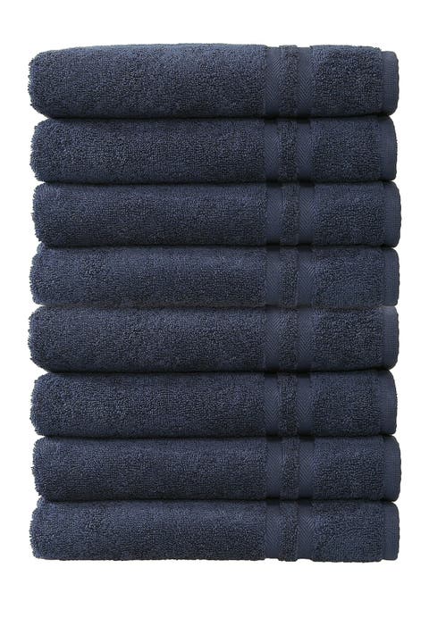 Denzi Hand Towels - Set of 8 - Twilight Blue