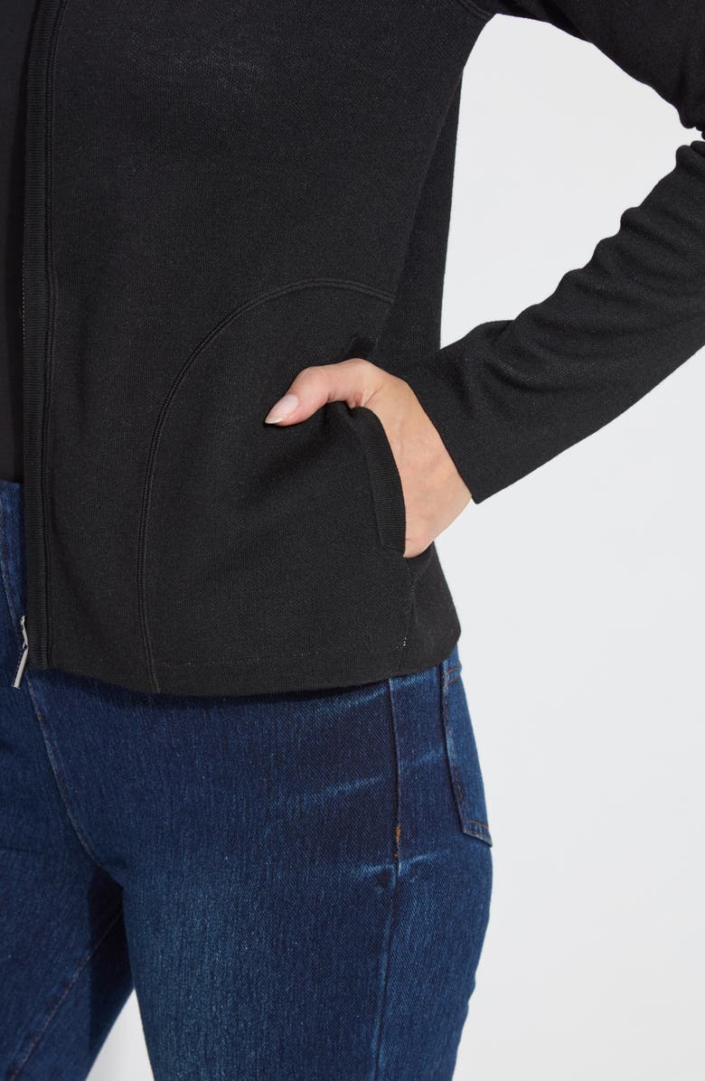 Lysse Reversible Zip Cardigan, Alternate, color, Black/ Pearl Grey Melange