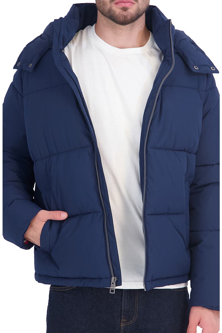 Heavyweight Hooded Puffer Jacket, Main, color, NAVY
