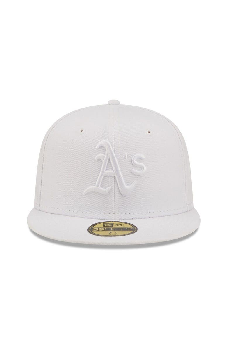 Men's New Era Oakland Athletics White on White 59FIFTY Fitted Hat, Alternate, color, White