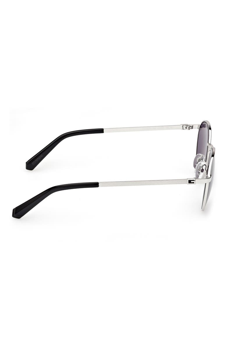 Round Sunglasses, Alternate, color, SHINY LIGHT NICKELTIN / VIOLET