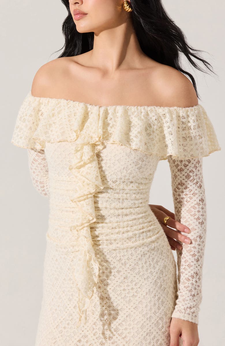 Dorian Lace Long Sleeve Off the Shoulder Maxi Dress