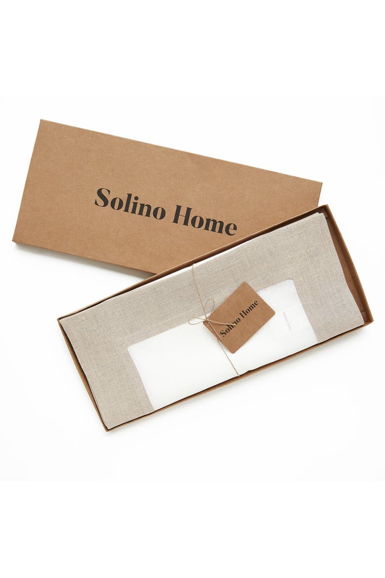 Linen Table Runner - Contempo, Alternate, color, Natural and White