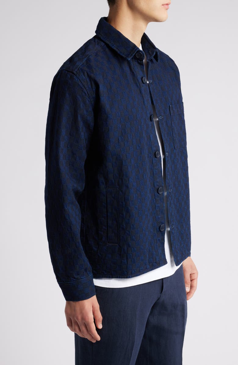 Percival Checkerboard Denim Button-Up Shirt, Alternate, color,