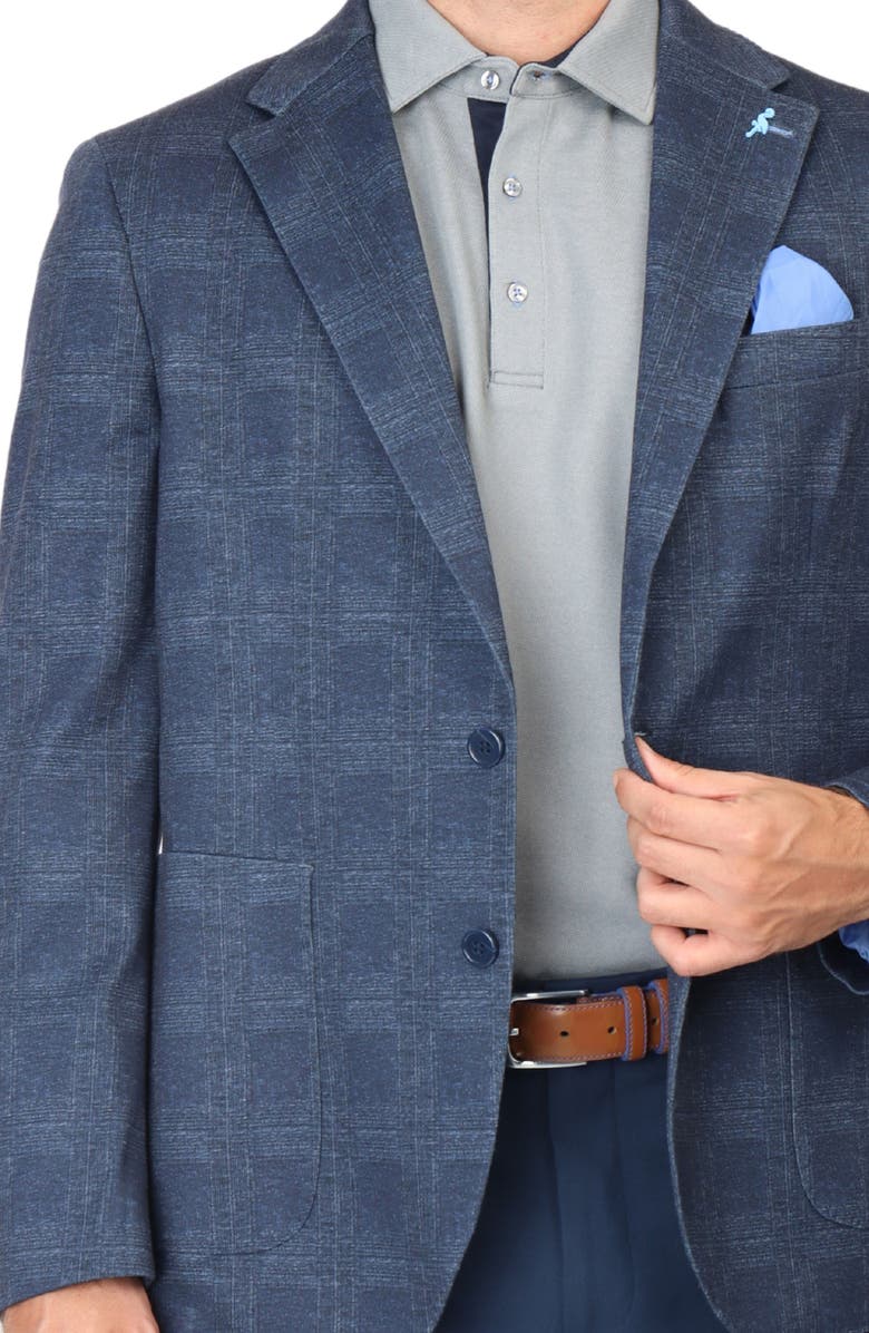 TailorByrd Unconstructed Shadowplaid Sport Coat, Alternate, color, Navy