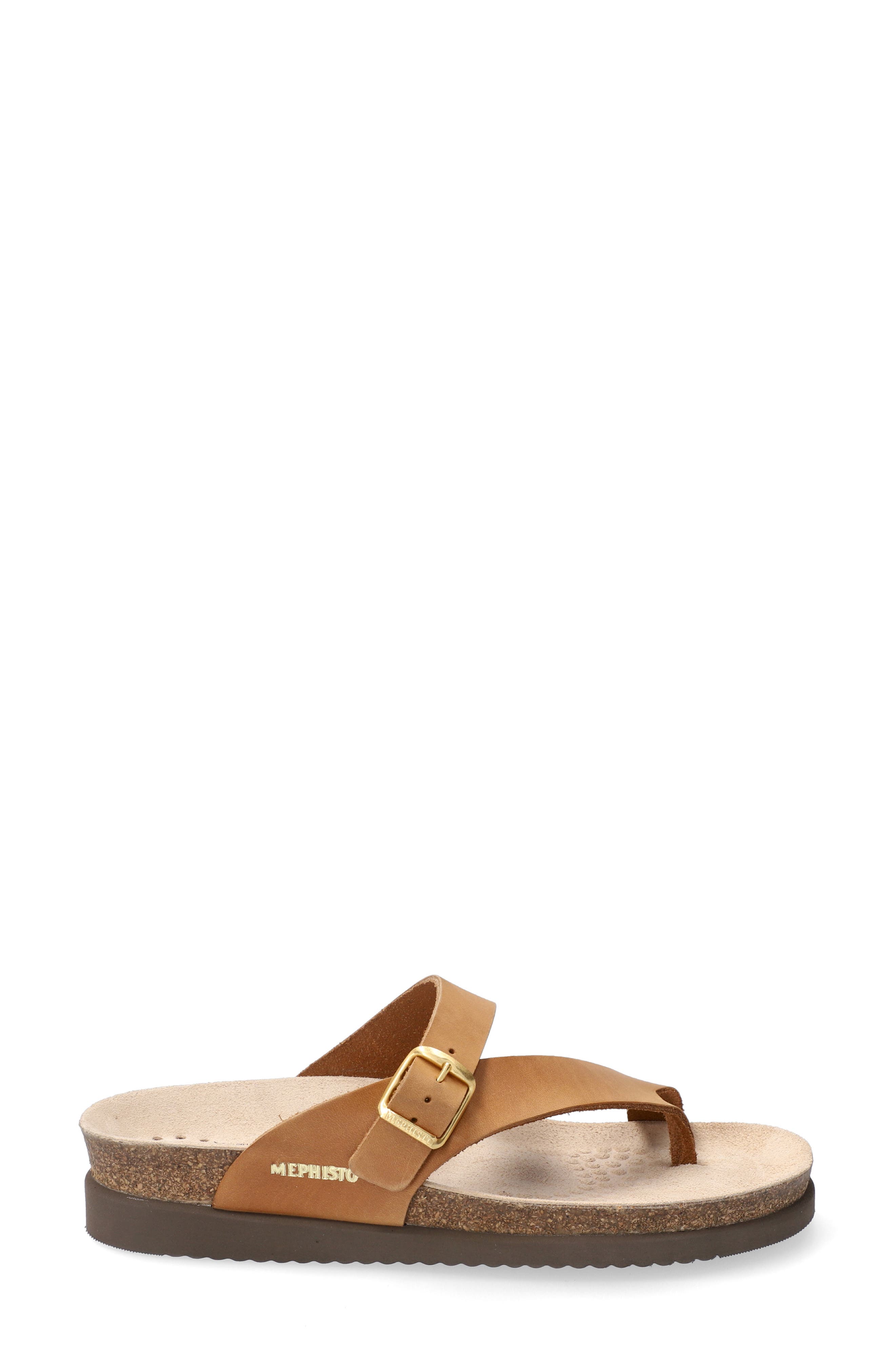 Helen Toe Loop Sandal, Alternate, color, CAMEL SCRATCH LEATHER