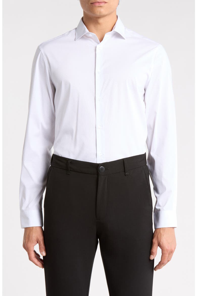 Slim Fit All-Season Stretch Dress Shirt, Alternate, color, SHADOW