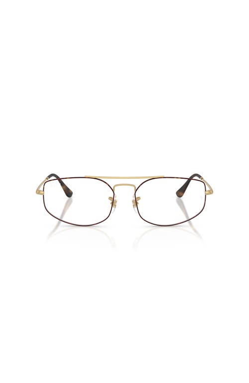 Ray Ban Ray-ban 56mm Irregular Optical Glasses In Gold