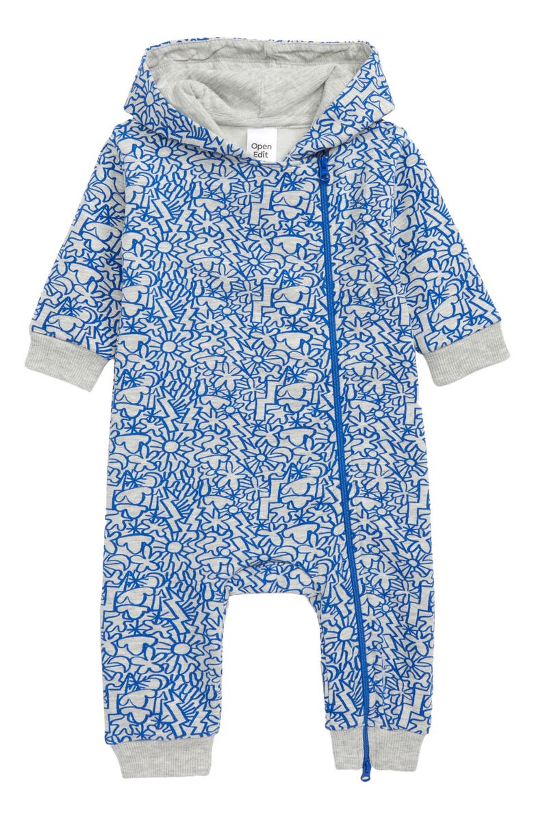 Open Edit Print Hooded Romper, Main, color, 