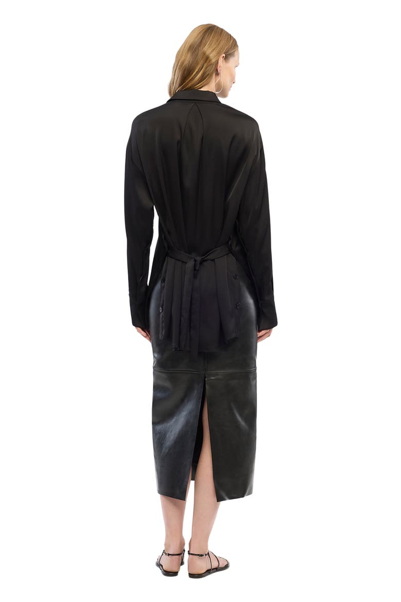 Bias Button Side Shirt, Alternate, color, BLACK