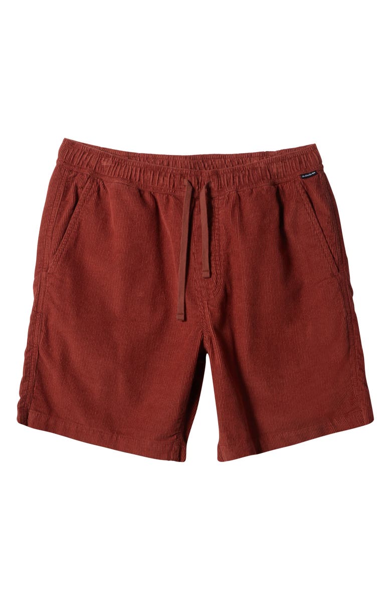 Quiksilver Taxer Corduroy Drawstring Shorts, Alternate, color, Henna