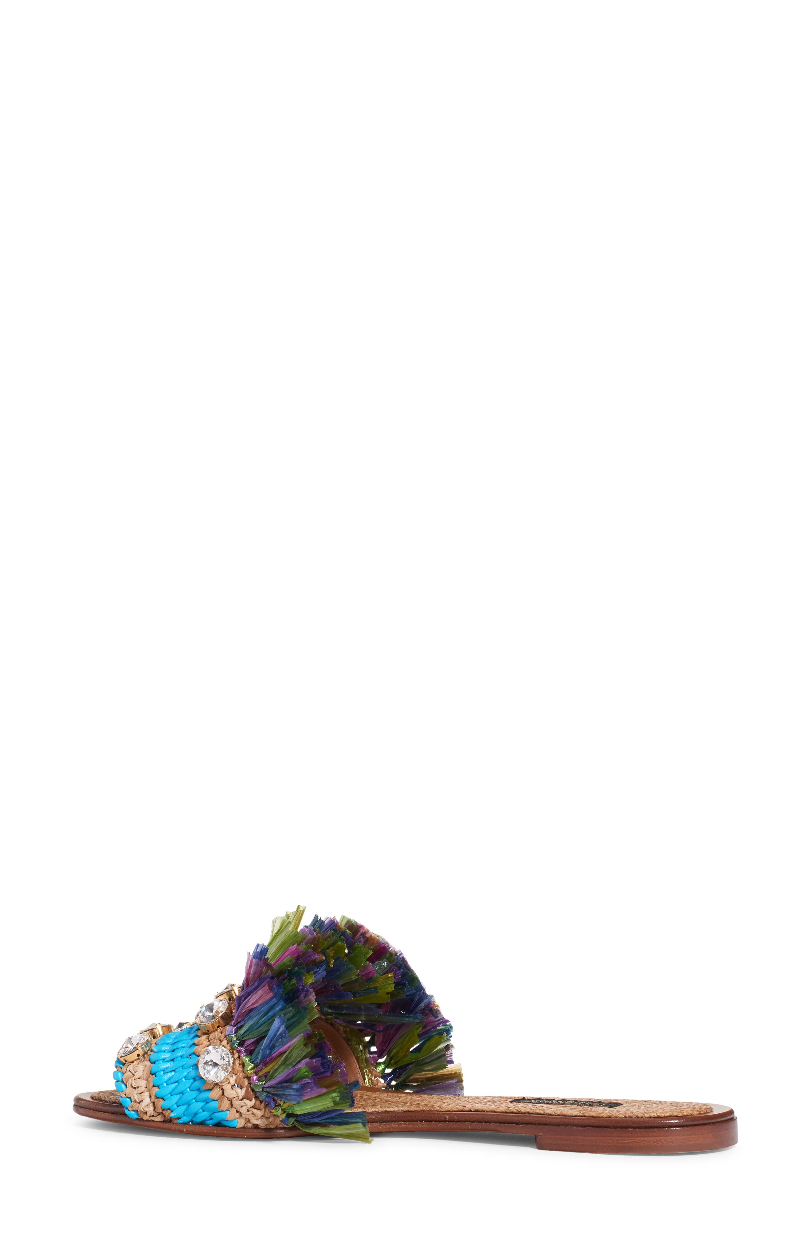 Dolce&Gabbana Fringe Embellished Slide Sandal, Alternate, color, 