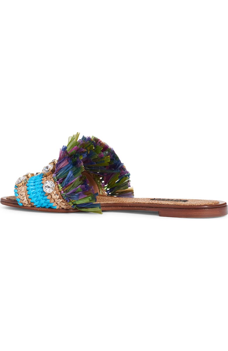 Dolce&Gabbana Fringe Embellished Slide Sandal, Alternate, color,