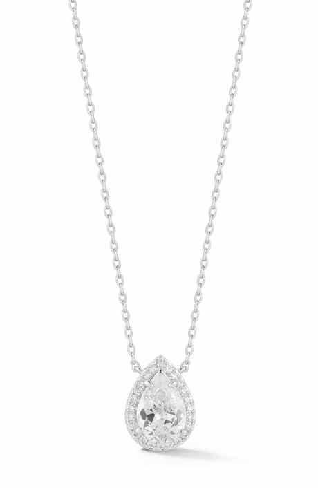 Pear Cubic Zirconia Pendant Necklace