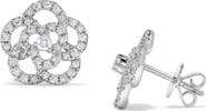 Ancona Fine Jewelry Floral Diamond Stud Earrings in 18K White Gold