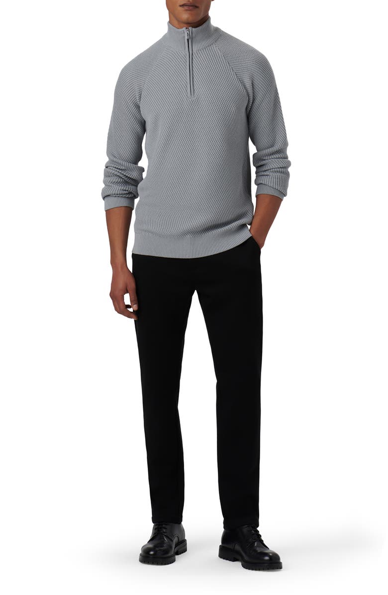Bugatchi Diagonal Stitch Quarter Zip Sweater, Alternate, color, 