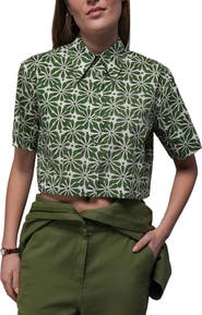 WILDFANG The Essential Cropped Button Up