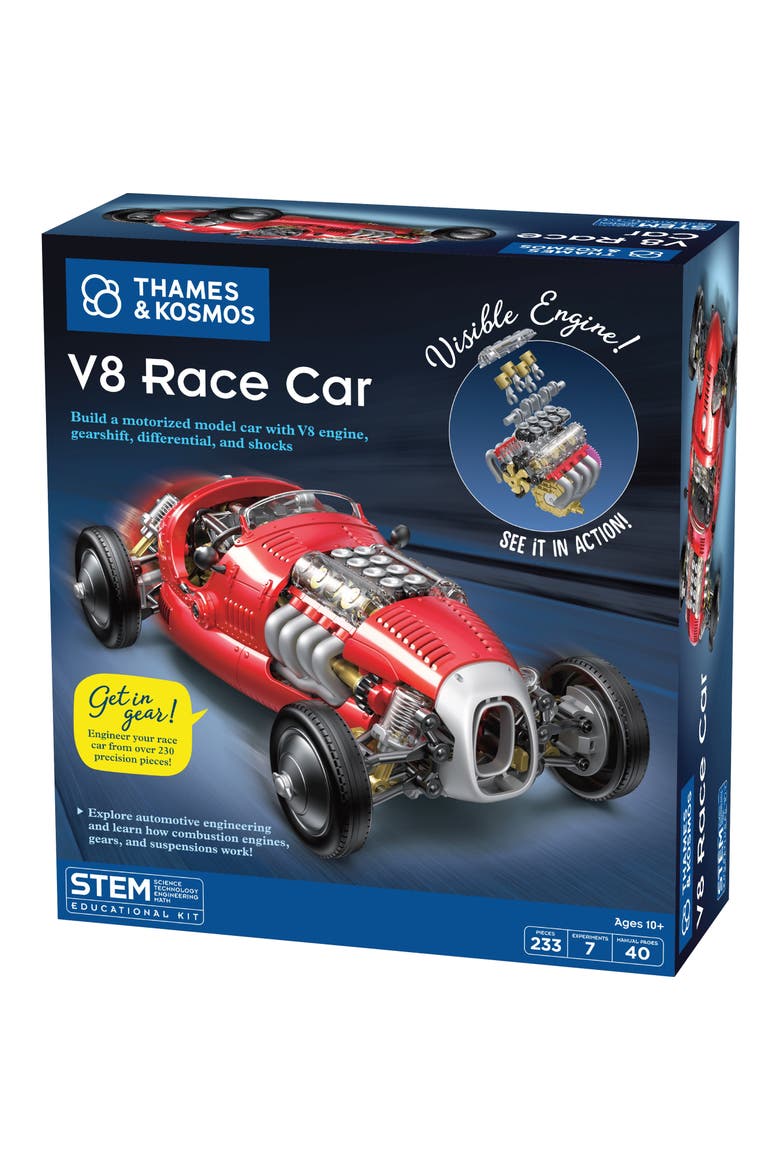V8 Race Car Motorized Model Car, Alternate, color, ASST